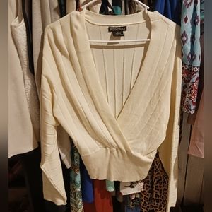Runway cream wrap sweater sz medium